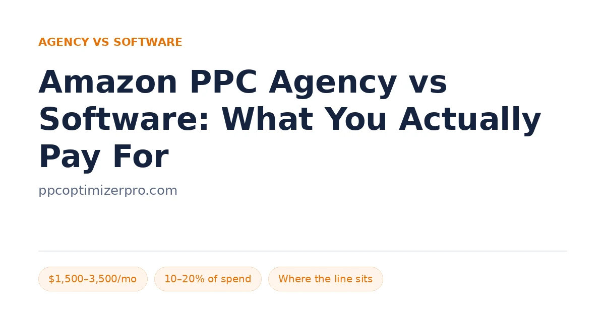 Amazon PPC Agency vs Software: What You Actually Pay For