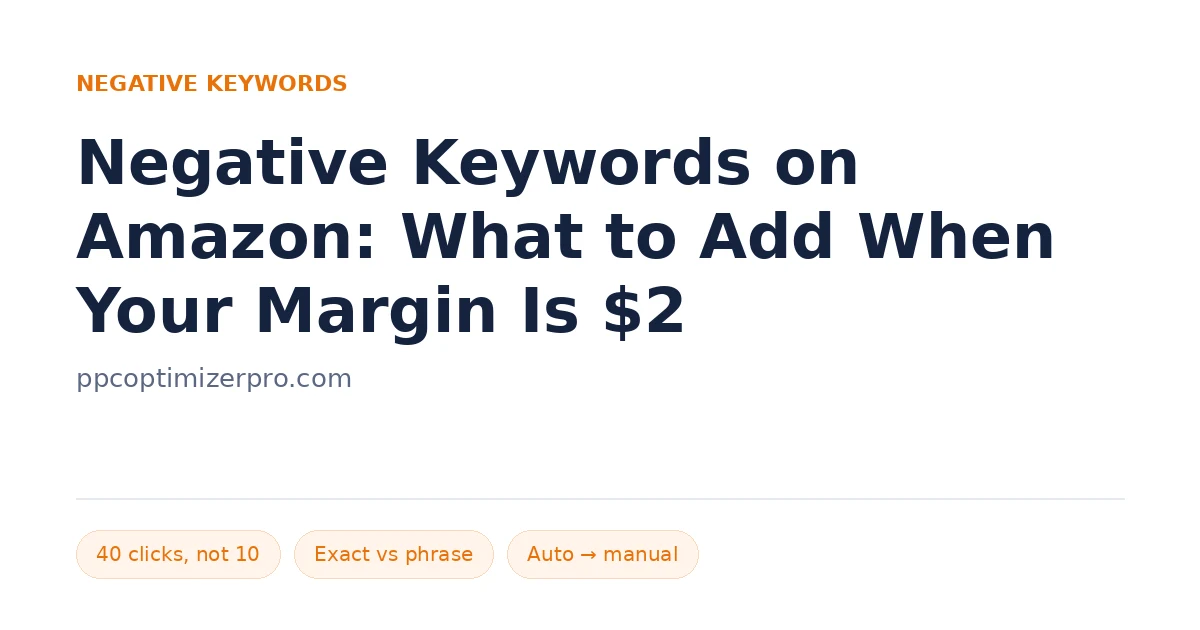 Negative Keywords on Amazon: What to Add When Your Margin Is $2